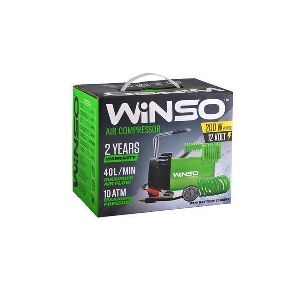 Автокомпресор Winso 10атм 40 л/хв 200Вт\Компресор WINSO 12V, 10 АТМ, 40 л/хв. 200Вт, кабель 3м.,Шланг 5м 126000 фото