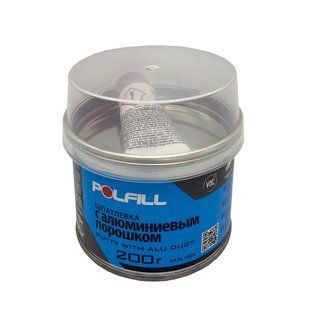 Шпаклівка алюмінієва, з затверджувачем, Polfill, 200g 97845 фото