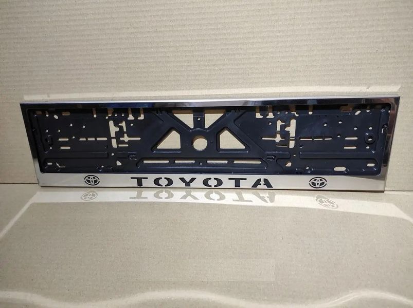 Рамка номерного знака из нержавеющей стали с надписью TOYOTA (1 шт). Рамка номера из нержавейки ТОЙОТА TOYOTA фото