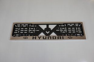 Рамка номерного знака из нержавеющей стали с надписью Hyunday(1 шт). Рамка номера из нержавейки Хюндай Hyunday фото