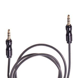 Кабель аудио AUX 3,5 мм 1,5м,ткань (Black/Black) (AUX Bk/Bk) AUX Bk/Bk фото