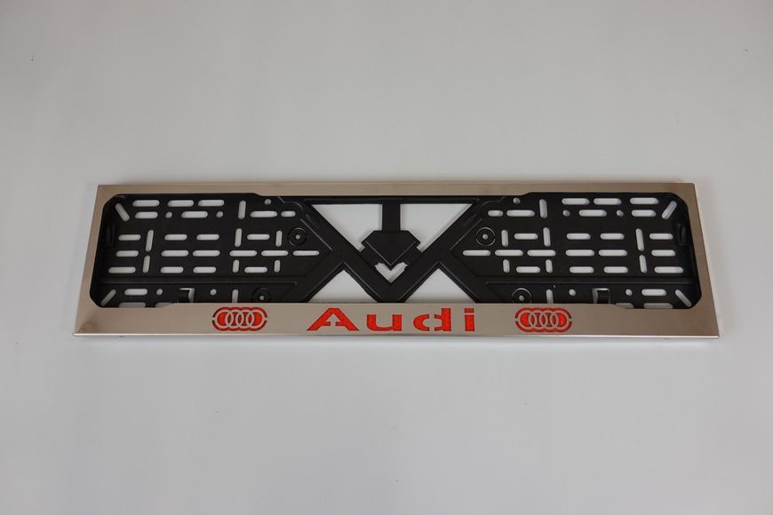 Рамка номерного знака из нержавеющей стали с надписью AUDI (1 шт). Рамка номера из нержавейки АУДИ AUDI фото