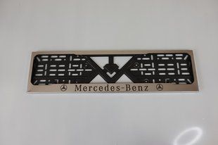 Рамка номерного знака из нержавеющей стали с надписью MERCEDES -BENZ(1 шт). Рамка номера из нержавейки MERCEDES -BENZ фото