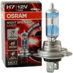 Галогенні лампи Osram Night Breaker Laser +150% H7 12V 55W 64210 NL (1шт) 64210SUP фото