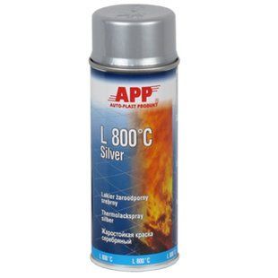 Жаростойкая аерозольная краска APP, 800*C, серебряный, 400ml, 210433 97929 фото