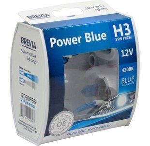 Галогенні лампи BREОгляд Лампочка галогенна H3 PK22s 12V-55Вт (Brevia) 42VIA H3 MAX POWER +100% 12030MPS E3 E3 Оригінал на складі 12030PBS фото