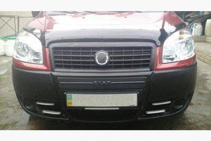 Зимова накладка на решітку радіатора Fiat Doblo 2005-2011 (середня) матова 01349 фото