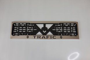 Рамка номерного знака из нержавеющей стали с надписью Trafic (1шт). Рамка номера из нержавейки Трафик Trafic фото