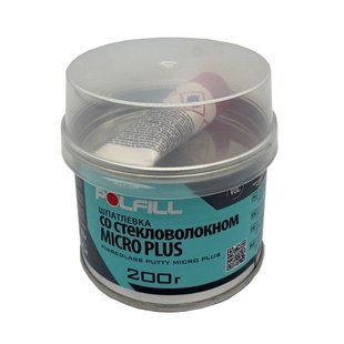 Шпаклівка з микростекловолокном PLUS, з затверджувачем, Polfill, 200g, 43214 98281 фото