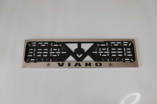 Рамка номерного знака из нержавеющей стали с надписью VIANO (1шт). Рамка номера из нержавейки ВИАНО VIANO фото