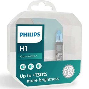 Галогенні лампи PHILIPS X-treme Vision +130% цоколь H1 12258XVS2 фото