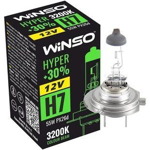 Галогенна лампа Winso HYPER +30% H7 12 V 55 W PX26d 3200 K (712700). Ксенон 712700 фото