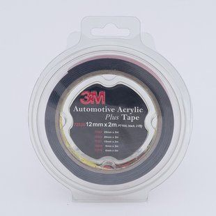 Скотч двухсторонний "Plus Tape" (2шт), 3M, 6mmx2mx1,14mm, черный, 72320 98160 фото