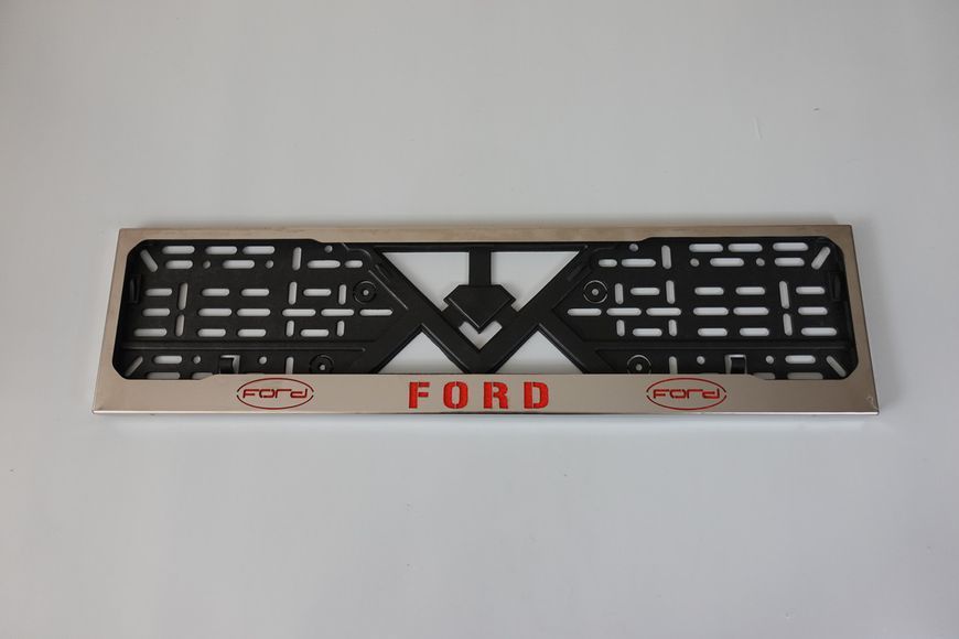 Рамка номерного знака з неіржавкої сталі з написом FORD (1 шт.). Рамка номера з неіржавкої сталі ФОРД FORD фото