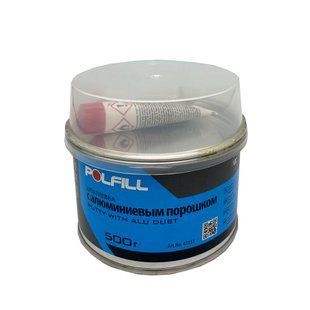 Шпатлевка алюминиевая, с отвердителем, Polfill, 500g, 43131 97846 фото