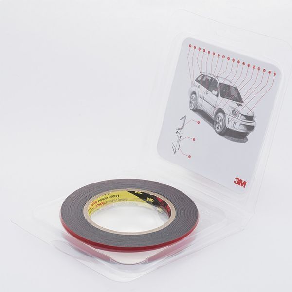 Скотч двосторонній "Plus Tape", 3M, 20mmx5mx1,14mm, чорний, 70322 98156 фото