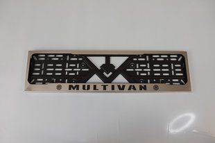 Рамка номерного знака из нержавеющей стали с надписью MULTIVAN (1шт). Рамка номера из нержавейки МУЛЬТИВАН MULTIVAN фото
