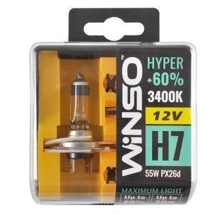 Галогенова лампа Winso HYPER H7 12V +60% 55W 2 шт 712730 фото