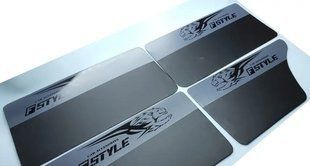 Карти дверей ВАЗ (2101, 2102, 2103, 2104, 2105, 2106, 2107) надпись FSTYLE с тигром серая 114294 фото