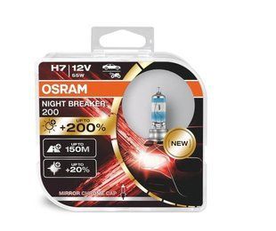 Автолампа Osram H7 Night Breaker Laser +200% 12V 55W.Комплект галогенових ламп Osram 64210NB200-HCB H7 Night Breaker +200% 55W 64210NB200-HCB / бокс фото