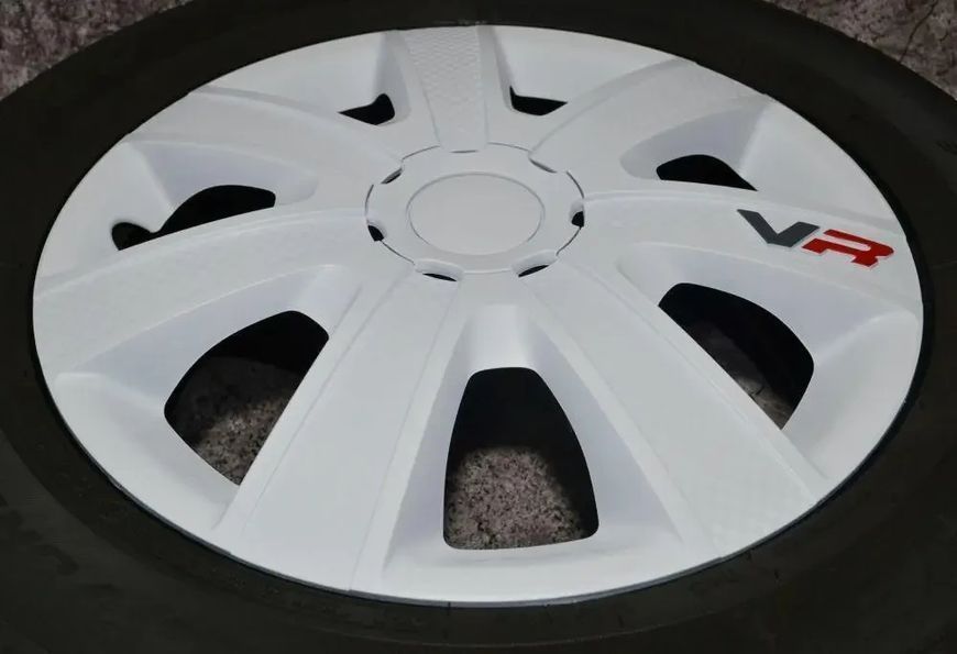 Ковпаки на колеса. Ковпаки колісні argo R13 VR Carbon White. Ковпаки на диски (комплект) 4 шт 1761408700 фото