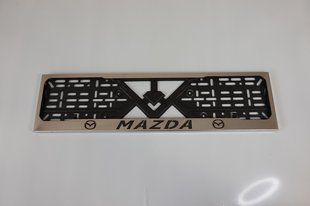 Рамка номерного знака из нержавеющей стали с надписью Mazda (1шт). Рамка номера из нержавейки Мазда Mazda фото