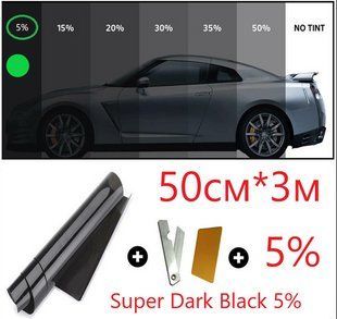 Тонировочная пленка для авто Elegant 50см*3м Super Dark Black 5%. Польша 16016 фото