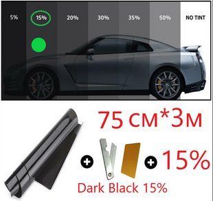 Тонировочная пленка для авто Elegant 75см*3м Dark Black 15%. Польша 17322 фото