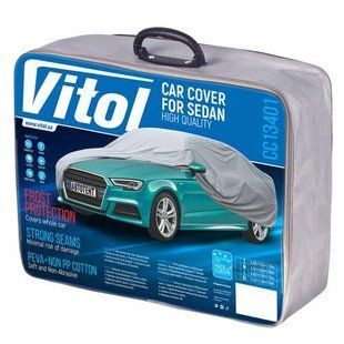 Тент автом. CC13401 M сірий з підкладкою PEVA+PP Cotton/432х165х119 к. з. (CC13401-M) CC13401-M фото