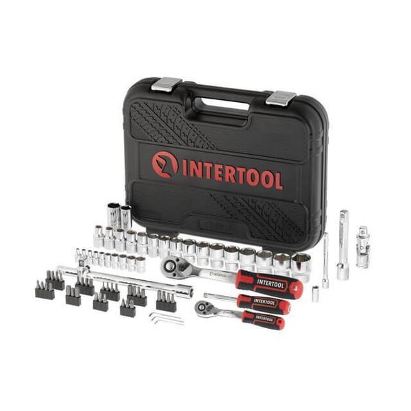 Набір інструментів 73 од. STORM, 1/2 ", 1/4", Cr-V INTERTOOL ET-8073 ET-8073 фото