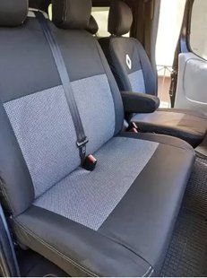 Чохли на сидіння, авточохли "NIKA" Fiat Scudo c 2007р 1+2 колір темно-сірий RON02 фото
