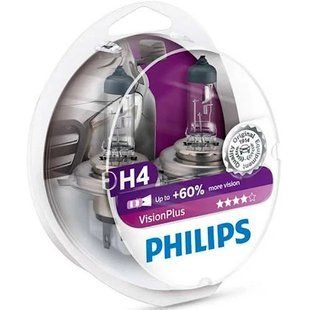 Автолампа PHILIPS H4 VisionPlus, 2шт 12342VPS2 фото
