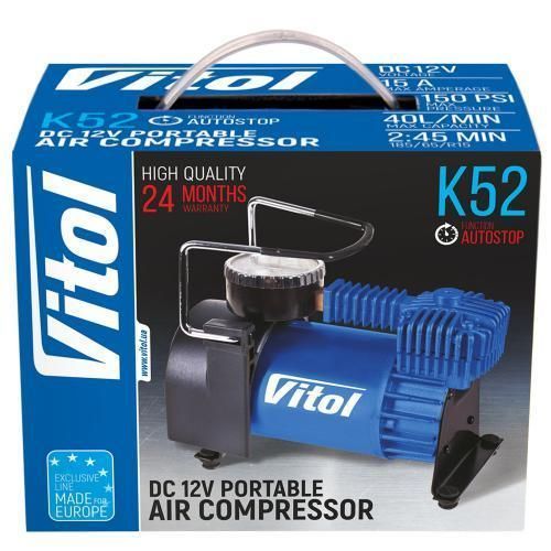 Компресор "ViTOL" К-52 150psi/15Amp/40л/Автостоп/прикурювач (К-52) К-52 фото