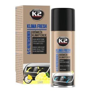 Освежитель системы кондиционирования K2 Klima Fresh 150мл (Лимон).Антибактериальный освежитель K2 Klima Fresh K222 фото