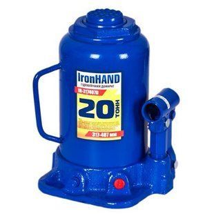 Домкрат гідра. телескоп 20т картон. Висота підйому 217-407 мм. Iron Hand (IH-317407D) (IH-317407D) IH-317407D фото