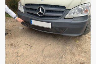 Зимова накладка на решітку радіатора Mercedes Vito 639 2010-2015 (нижня) матова 10281 фото