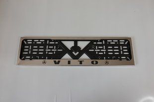 Рамка номерного знака із нержавіючої сталі з написом VITO (1 шт). Рамка номера з нержавіючої сталі ВІТО VITO фото