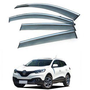 Дефлектори вікон Renault Kadjar хром молдінг 2015-2021 Sunplex. Дефлектори вікон для Renault Kadjar 2015- з ХРОМ молдінгом Sunplex PLUS 1 020 001 фото