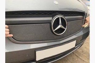 Зимова накладка на решітку радіатора Mercedes Vito 639 2010-2015 V1 (нижня) матова 10377 фото