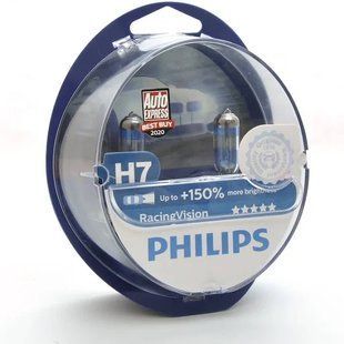 Автолампа галогенна Philips Racing Vision +150% / H7 / 55W / 12V / 2 шт 1689102109 фото