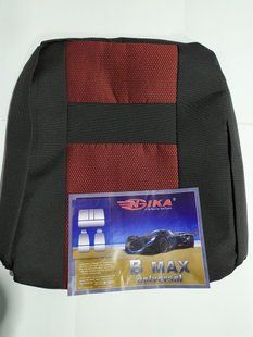 Чохли на сидіння, авточохли "NIKA" універсальні B MAX колір червоний (задня спинка роздільна) 1293871850 фото