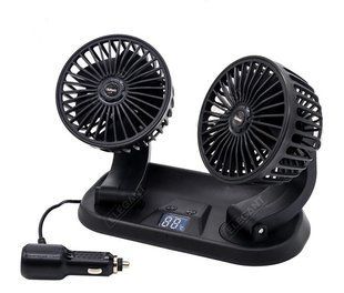 Автомобильный вентилятор Elegant двойной 12V с дисплеем температуры и пультом ДУ EL 101 558 фото