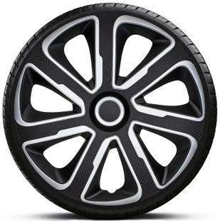 Колпаки на колеса. Колпаки колесные ARGO R15 LIVORNO CARBON SILVER&BLACK .Колпаки на диски (комплект) 4 шт 1761408714 фото