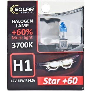 Автолампи H1 12V 55W P14.5s SOLAR Starlight + 60% (2шт) 1231S2 1231S2 фото