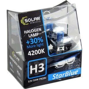 Solar Галогенова лампа H3 12V 55W PK22s 4200K StarBlue 1243S2 фото