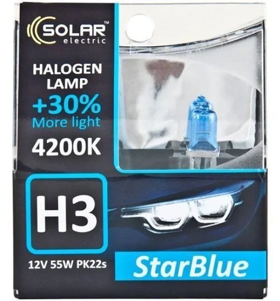 Solar Галогеновая лампа H3 12V 55W PK22s 4200K StarBlue 1243S2 фото