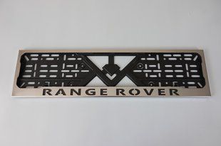 Рамка номерного знака із нержавіючої сталі з написом RANGE ROVER (1 шт). Рамка номера з нержавіючої сталі RANGE ROVER фото