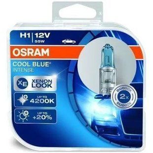 Автолампи Osram Cool Blue Intense H1 12V 55W 4200K (комплект 2шт) 64150CBI фото