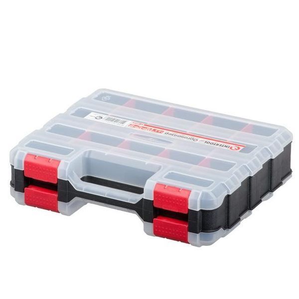 Пластиковий органайзер, двосторонній, 12.5", 2 в 1, 320*270*80 мм INTERTOOL BX-4022 BX-4022 фото