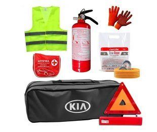 Набор автомобилиста техпомощи для Kia ПРЕМИУМ с логотипом авто на сумке Kia фото